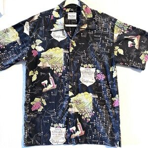 David Carey M Medium Napa Valley Wine Trail Camp Shirt California Originals‎